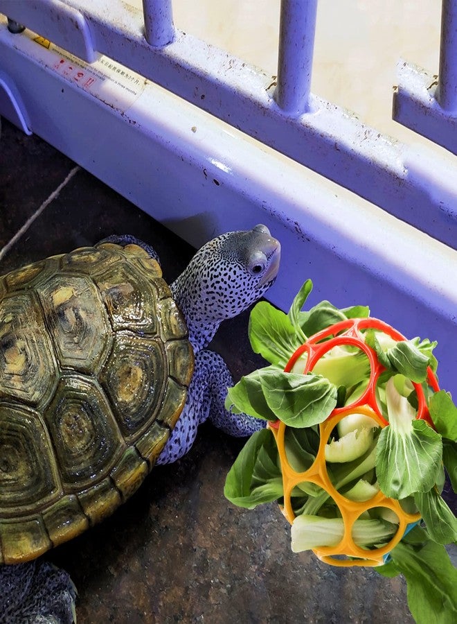 Besimple Tortoise Treat Ball Toy, Turtle Hay Feeder Ball Hanging Feeding Grass Ball Fruit Vegetable Feeder Holder Foraging Toy for Small Animals Pet Tortoise Turtle - Image 4